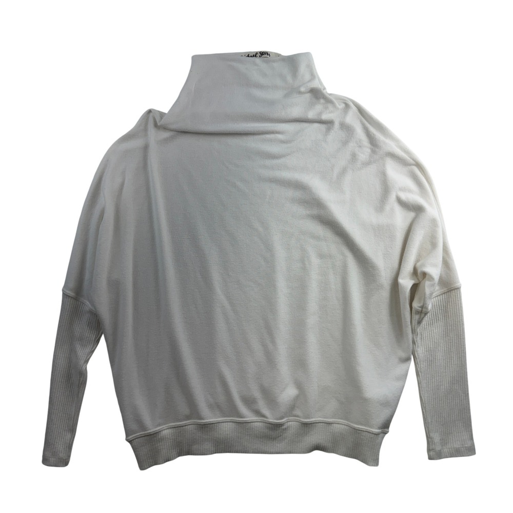 Michael Stars L Large Madison Brushed Jersey Long Sleeve Dolman Mock Neck White - Picture 2 of 12